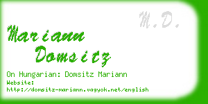 mariann domsitz business card